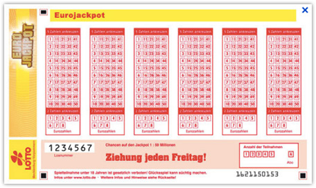 Euro Lottoschein